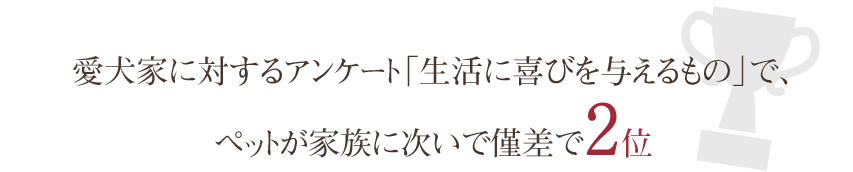 ペットが生活に喜びを与えるもの2位